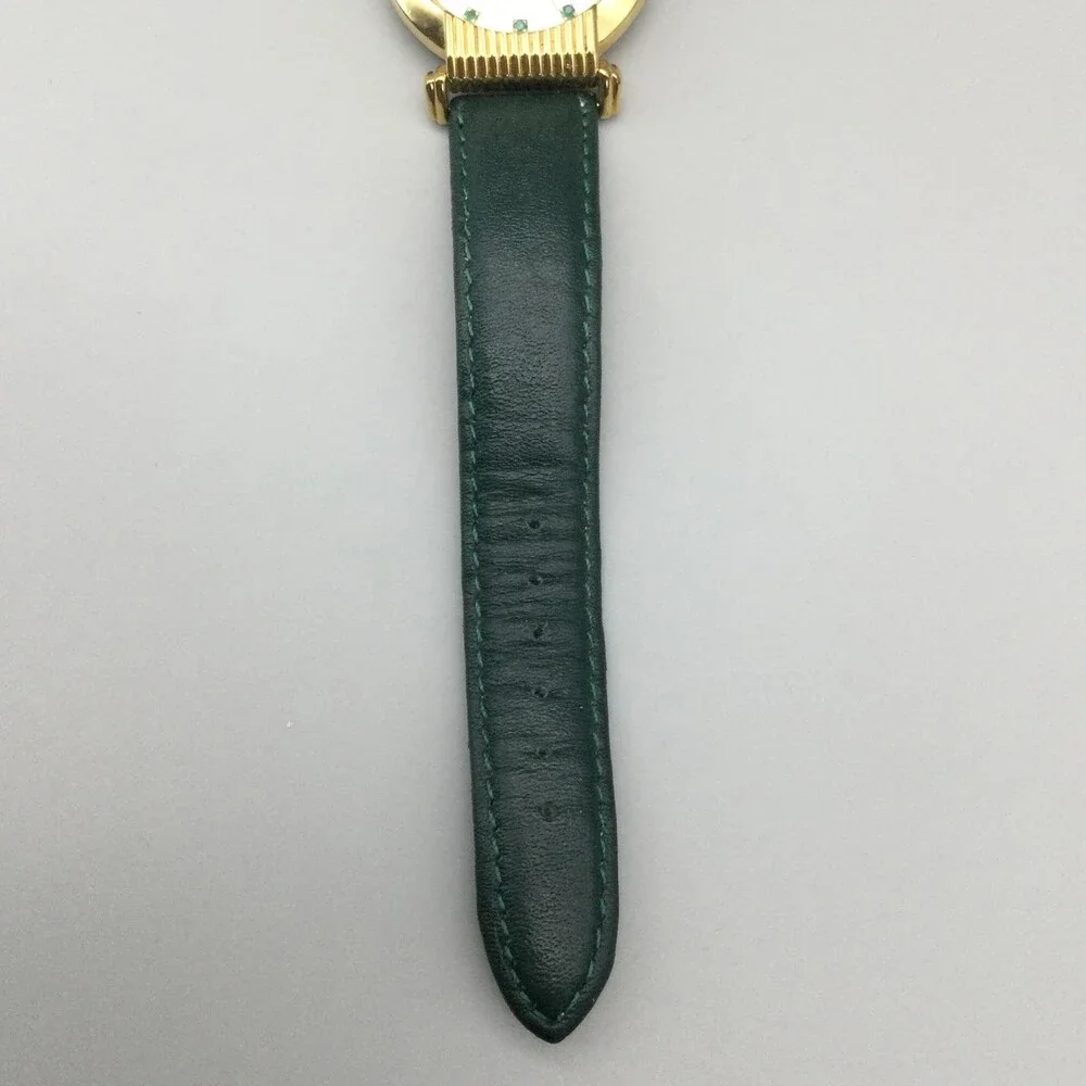 Paolo Gucci Womens Watch 34mm Green Leather Gold Tone PG755YG New Battery - Picture 8 of 14